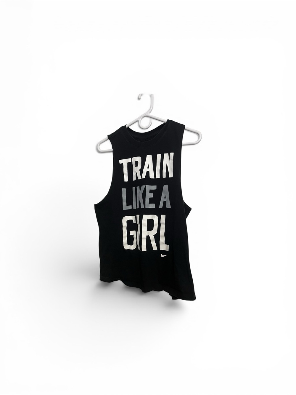 Nike Black Women's Athletic Tank Top with White Swoosh